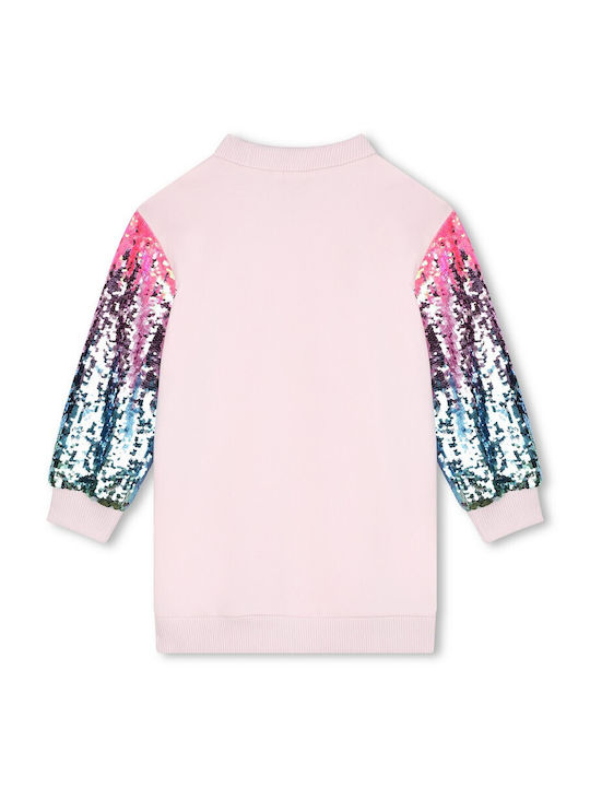 Billieblush Sweatshirt Kids Dress with Sequins Pink