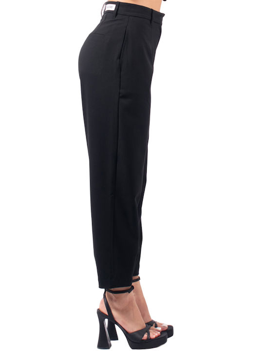 4tailors Damen Stoff Capri Hose Black