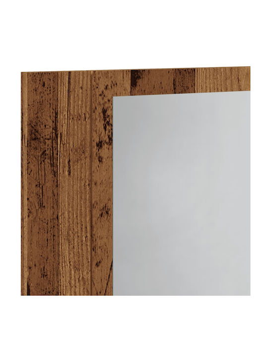 vidaXL Oglindă de Baie Lumini LED din Plastic cu Dulap 40x12cm Maro