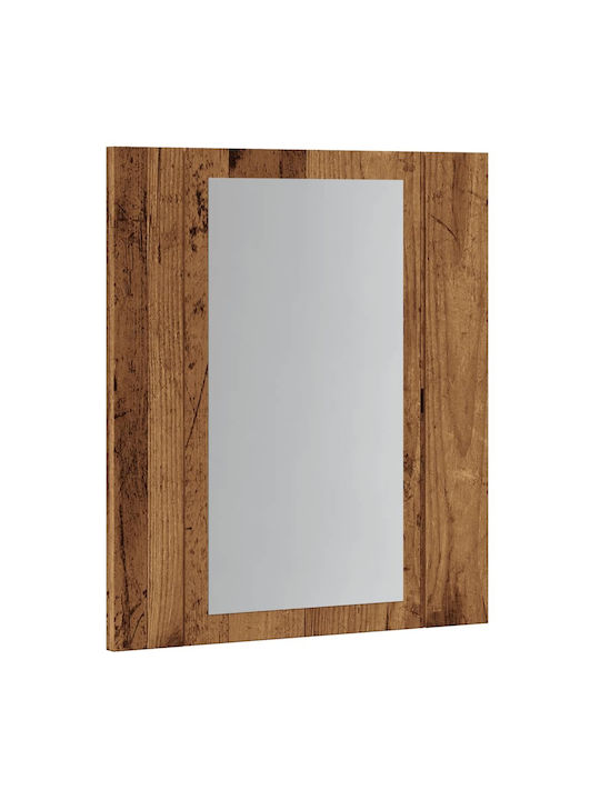 vidaXL Oglindă de Baie Lumini LED din Plastic cu Dulap 40x12cm Maro