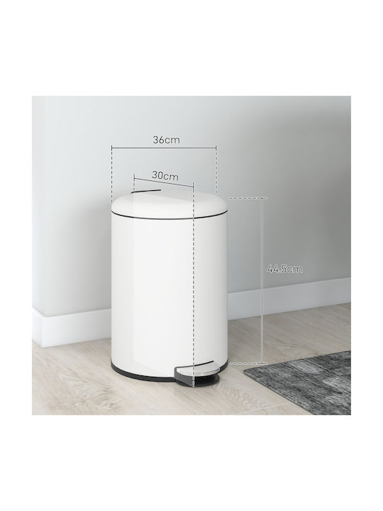 HomCom Abfalleimer Abfall Metallisch mit Pedal Beige 20Es 1Stück