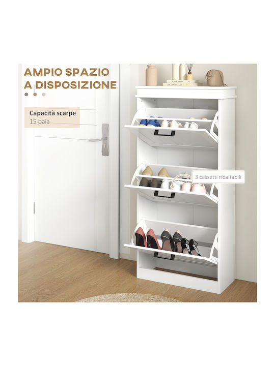 Wooden Shoe Organizer White 54x24x117.5cm