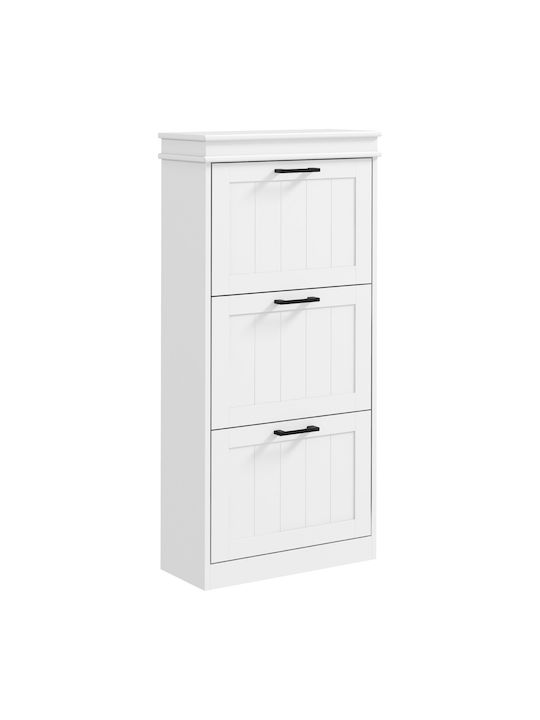 Wooden Shoe Organizer White 54x24x117.5cm