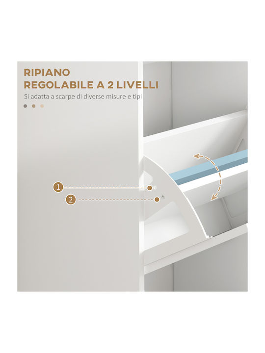Wooden Shoe Organizer White 54x24x117.5cm