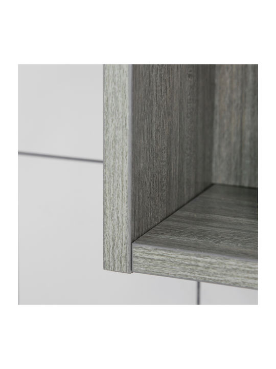 Kleankin Badezimmerspiegel aus MDF mit Regal & Schrank 90x15cm Gray