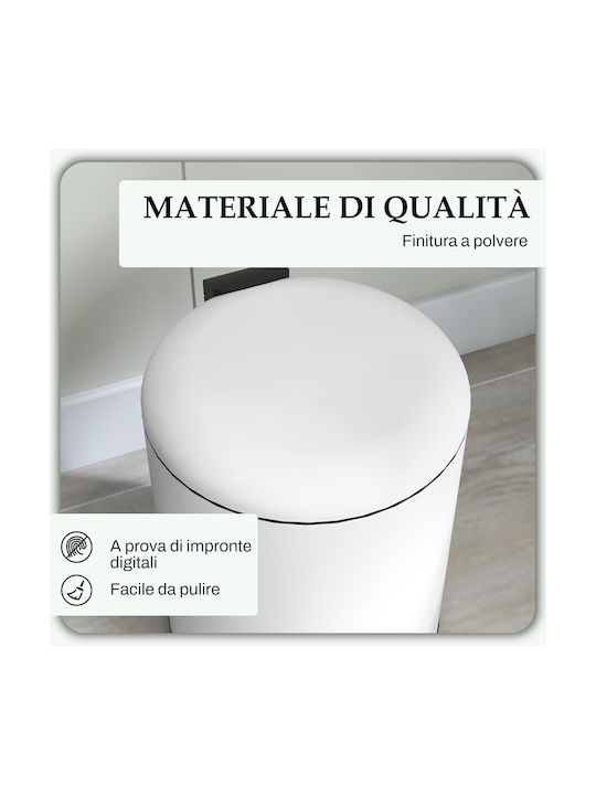 HomCom Abfalleimer Abfall Metallisch mit Pedal Beige 20Es 1Stück