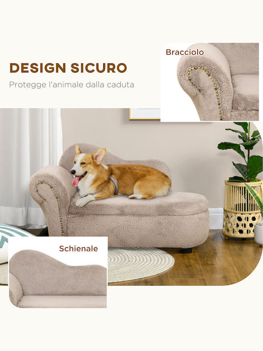Pawhut Sofa Dog Bed Beige 80x46cm