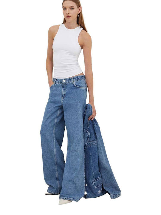 Women's Jean Trousers in Straight Line Blue