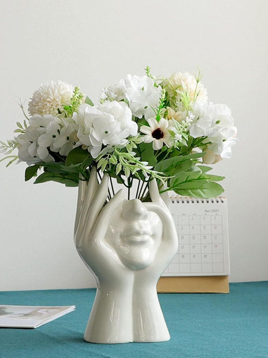 Ceramic Flower Pot Zola Thinking Woman's Face 18 X 16 X 10 Cm