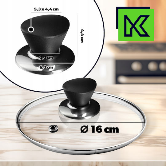 Kadax Kochgeschirrdeckel für Pan und Topf Glas 16cm 30771