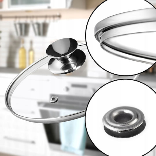 Kadax Καπάκι για Τηγάνι και Κατσαρόλα Γυάλινο 14cm 30761