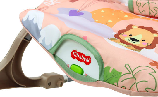 Lean Toys Ηλεκτρικό Relax Μωρού Lion με Μουσική και Δόνηση Ροζ
