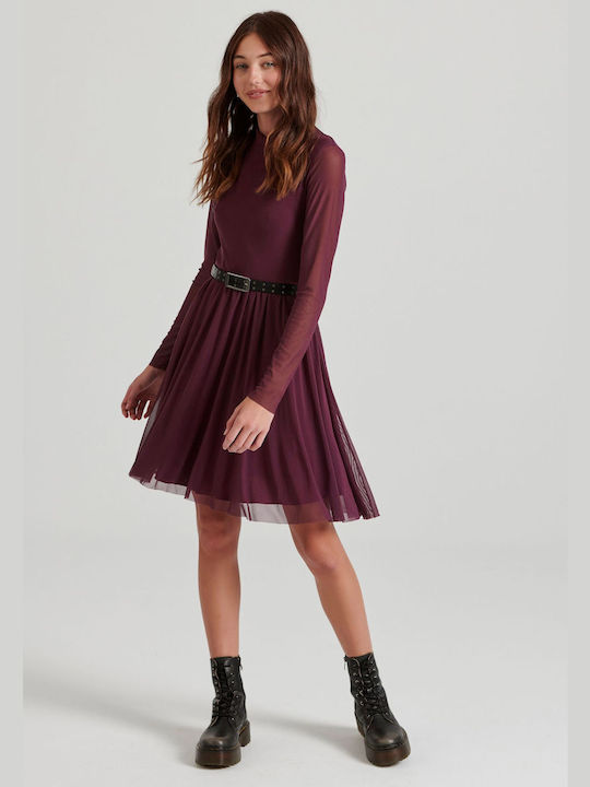 Funky Buddha Mini Kleid Burgundisch