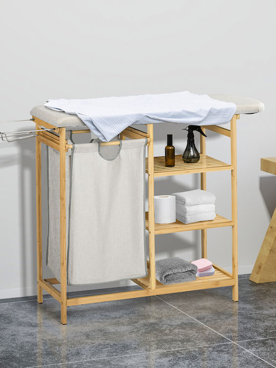 HomCom Καλάθι Απλύτων Bamboo 57.4lt Γκρι
