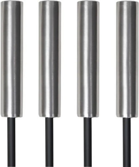 Zola Fireplace Accessories Set 4 Pieces Metal Stand Black 30x40x73 Cm