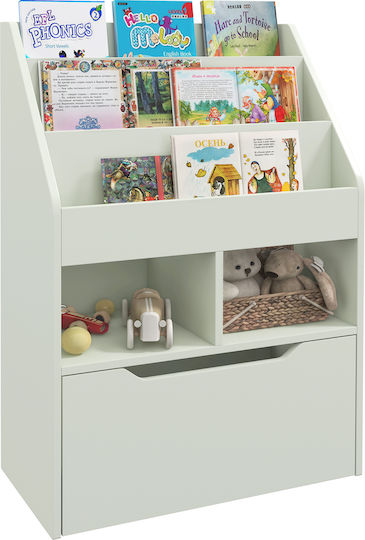 Kids Wooden Bookcase Green 60x29.9x90cm