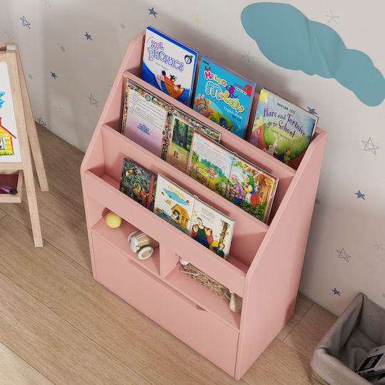 Bücherregal Wandhalterung Rosa 60x29.9x90cm