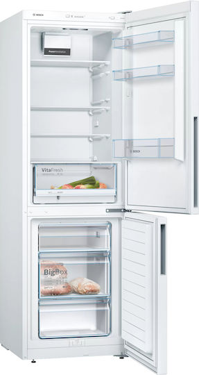 Bosch Ψυγειοκαταψύκτης 308lt Υ186xΠ60xΒ65εκ. Λευκός KGV362WEAS