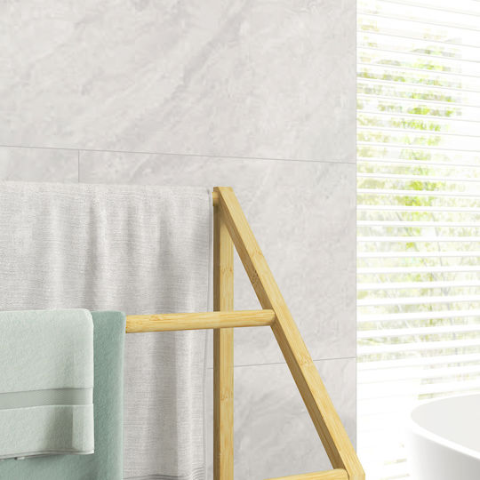 HomCom Single Wall-Mounted Bathroom Rail ​45x45cm Black