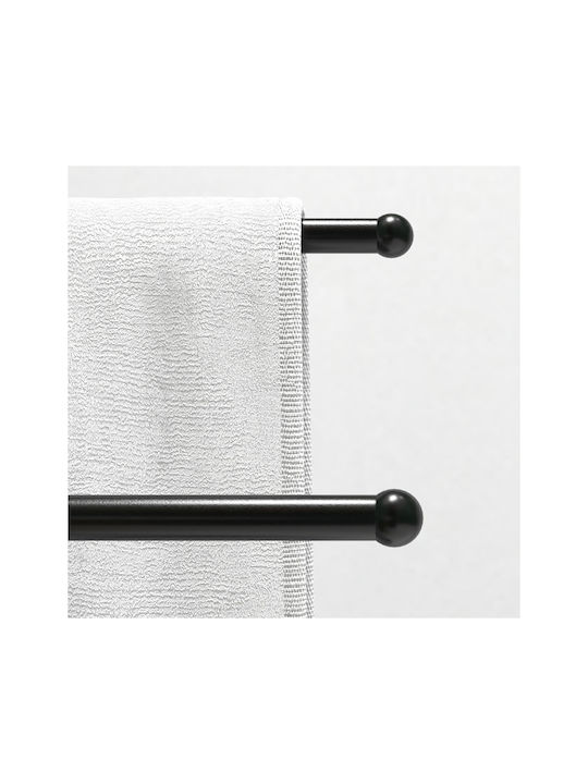 HomCom Single Wall-Mounted Bathroom Rail ​10x10cm Black