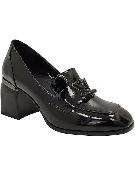 Adam's Shoes Patent Leather Black Medium Heels