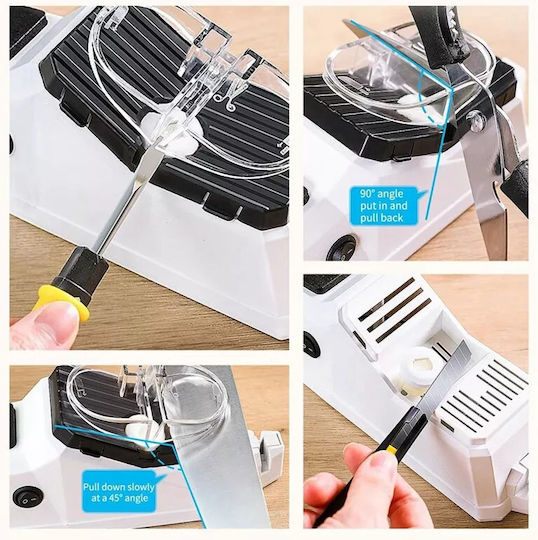 Ascuțitor electric pentru cuțite Zola 3 sloturi diferite Plastic + Metal Încărcare USB 23.5 X 9 X 6.5 cm