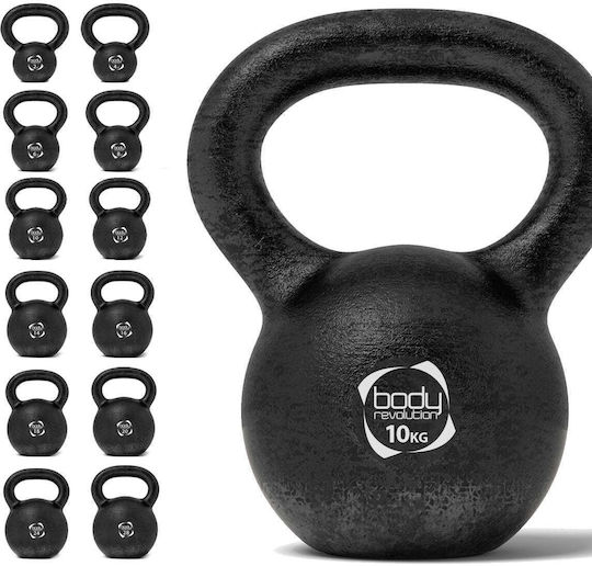 Kettlebell aus Gusseisen 16kg Schwarz