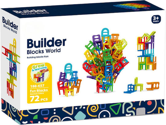 Bufnitel Парна строителна игра Цветни столове 72 части
