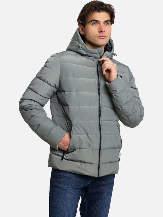 Χειμωνιάτικο Μπουφάν Puffer Αντιανεμικό Grey