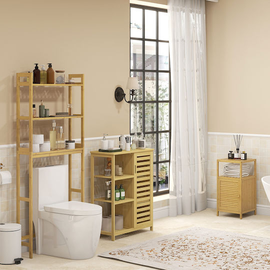 Kleankin Cabinet de baie L33xA36.5xÎ67cm Lemn natural
