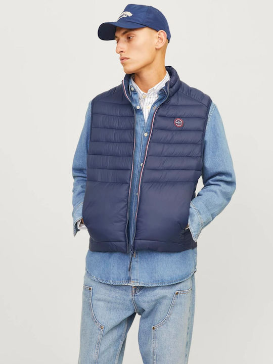 Jack & Jones Bodywarmer Αμάνικο Ανδρικό Μπουφάν Navy Μπλε