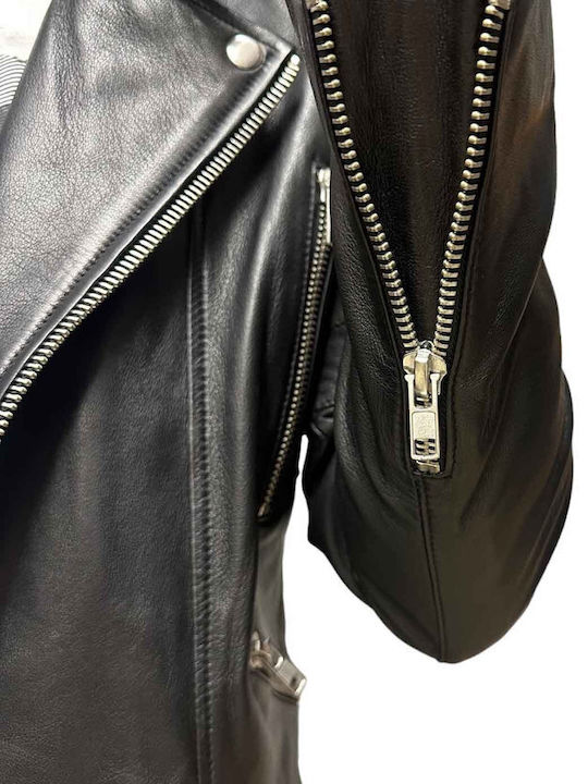 Lederjacke Jacke Biker Schwarz