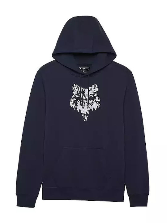 Fox Men's Sweatshirt with Hood and Pockets Blue