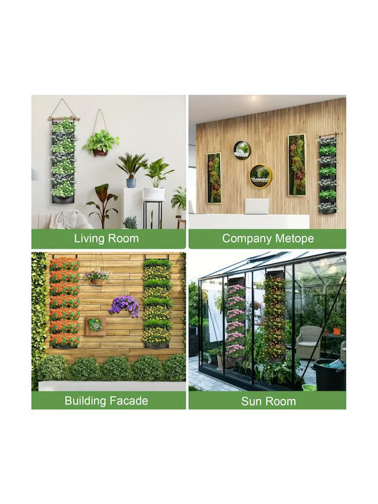 Suport Vertical pentru Flori din Textil Zola cu 7 Buzunare Perfect pentru Plante Aromatice și Suculente Lungime Totală 10