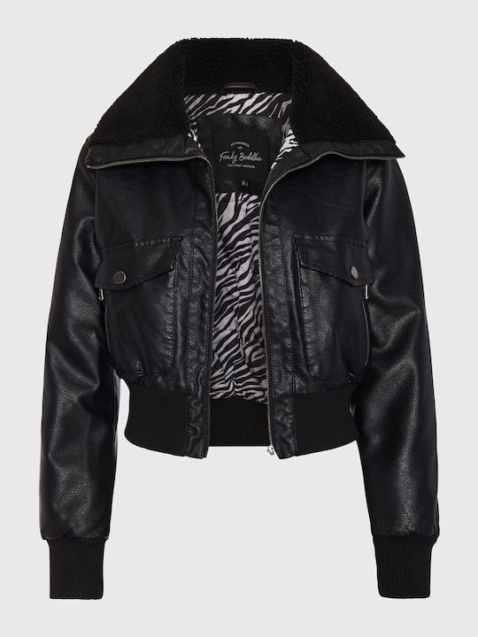 Funky Buddha Γυναικείο Biker Jacket Μαύρο