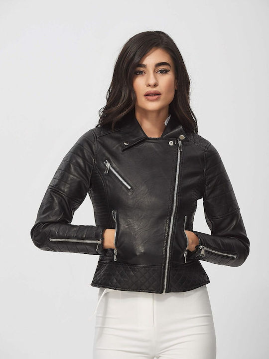 Γυναικείο Biker Jacket Μαύρο