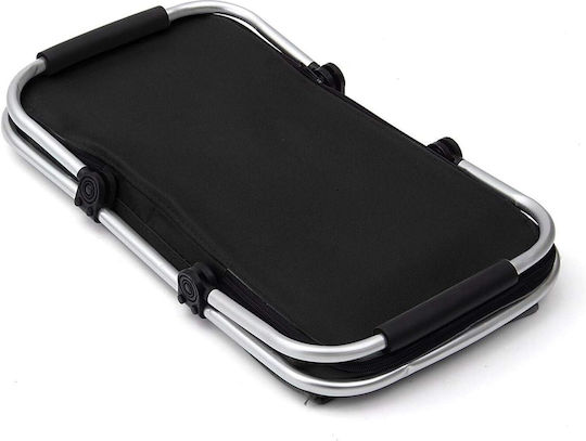 Geantă frigorifică Zola pentru picnic, depozitare alimente, mânere din plastic, aluminiu, negru, 48x28x22 cm