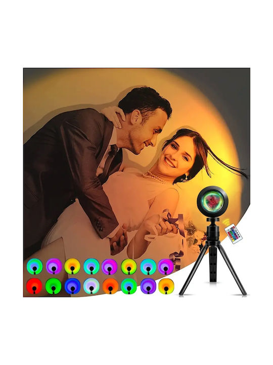 Lampa Proiector Led Zola Apus Telecomandă Ir Cap Reglabil Trepied Aluminiu + Plastic Pp