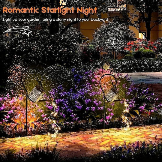 Lampă decorativă solară Ubx Stropitoare de apă Lumină curgătoare 60 LED-uri Lumină alb cald