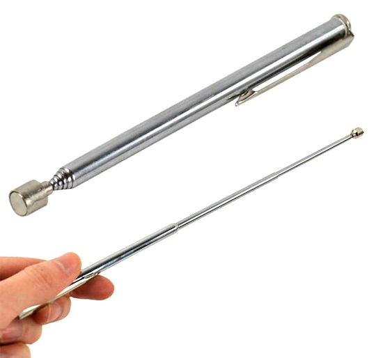 Pull-out Retriever Magnet Zola Screwdriver Style Ergonomic Handle Silver Length 12.5