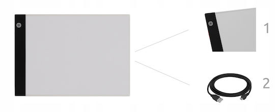 LED-Tablet Zola Light Design Kopiervorlagen Zeichnungen A4 Ultraschlank USB