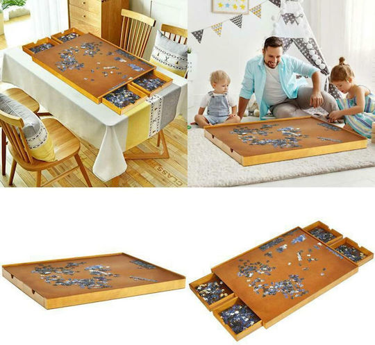Puzzle Table 4 Drawers Zola Surface Enough 1500 Pieces Pine Mdf Board 90.5 X 68 X 4