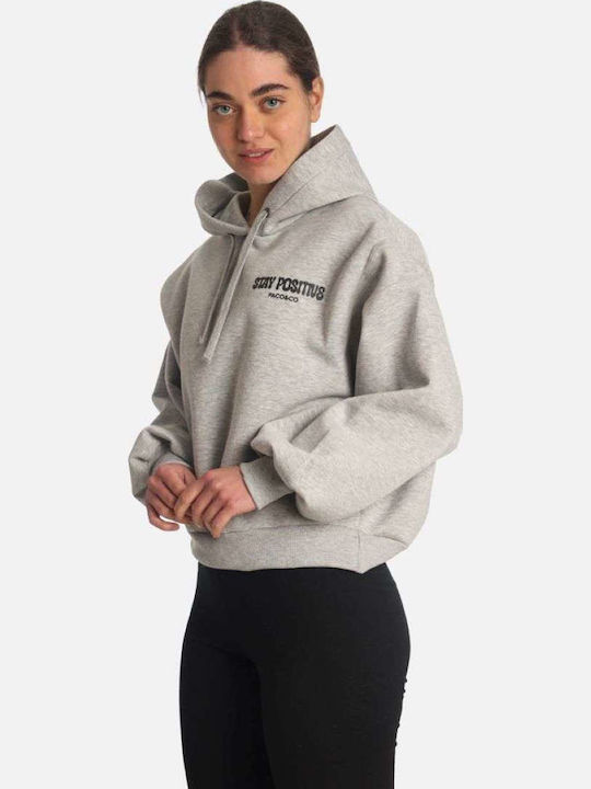 Long Women's Sweatshirt Hooded Grey