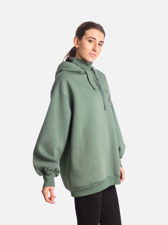 Paco & Co Women's Long Fleece Sweatshirt Green