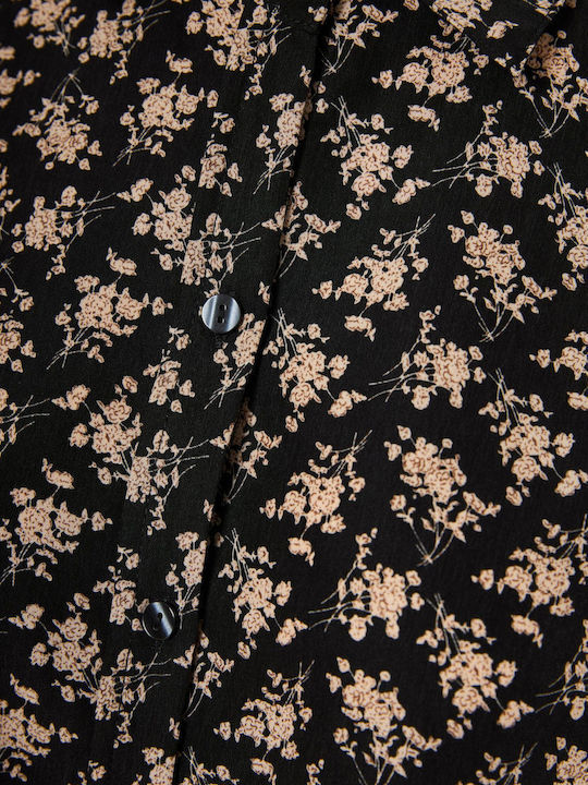 Women's Floral Long Sleeve Shirt Black