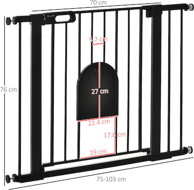 Pawhut Πόρτα Σκύλου σε Μαύρο Χρώμα 14 x 14 x 14εκ. D06-110V01BK