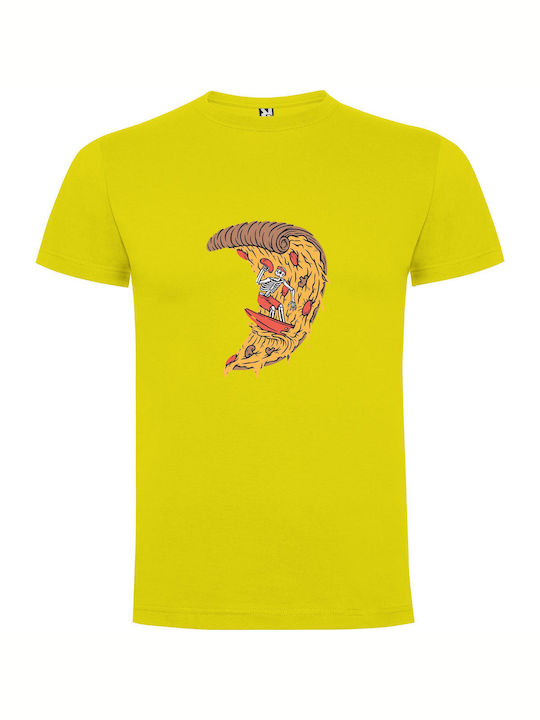 Pizza Rat's Bony Slice Tricou Galben Bumbac