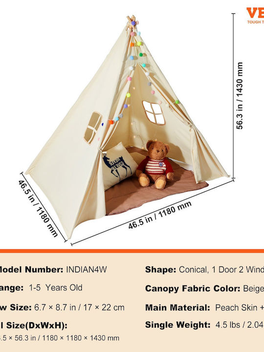 Vevor Vevor Kinder Spielzelt Indisch Orange