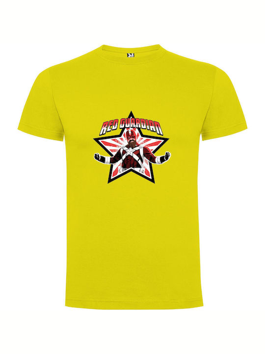 Crimson Sentinel's Radiant Stand T-shirt Yellow Cotton