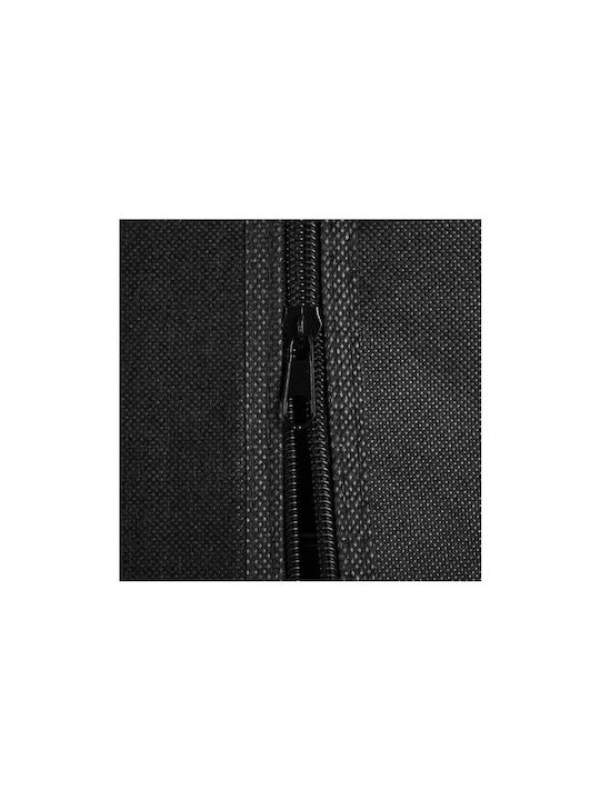 Fabric Wardrobe with Zipper and Shelves in Black Color 170x42x170cm